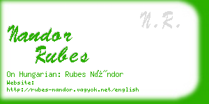 nandor rubes business card